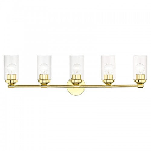 ##Antique Hardware## 5 Light Polished Brass Large Vanity Sconce