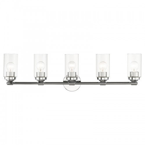 ##Antique Hardware## 5 Light Polished Chrome Large Vanity Sconce