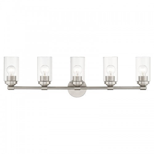 ##Antique Hardware## 5 Light Brushed Nickel Large Vanity Sconce