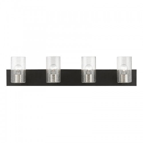 ##Antique Hardware## 4 Light Black with Brushed Nickel Accents Large Vanity Sconce
