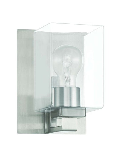 ##Antique Hardware## McClane 1 Light Wall Sconce in Brushed Polished Nickel