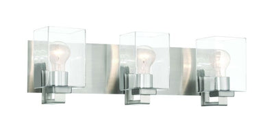 ##Antique Hardware## McClane 3 Light Vanity in Brushed Polished Nickel