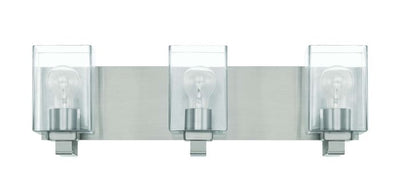 ##Antique Hardware## McClane 3 Light Vanity in Brushed Polished Nickel