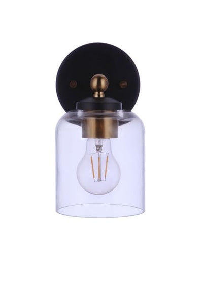 ##Antique Hardware## Coppa 1 Light Wall Sconce in Flat Black/Satin Brass