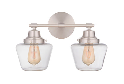 ##Antique Hardware## Essex 2 Light Vanity in Brushed Polished Nickel