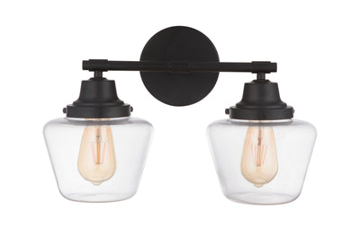 ##Antique Hardware## Essex 2 Light Vanity in Flat Black