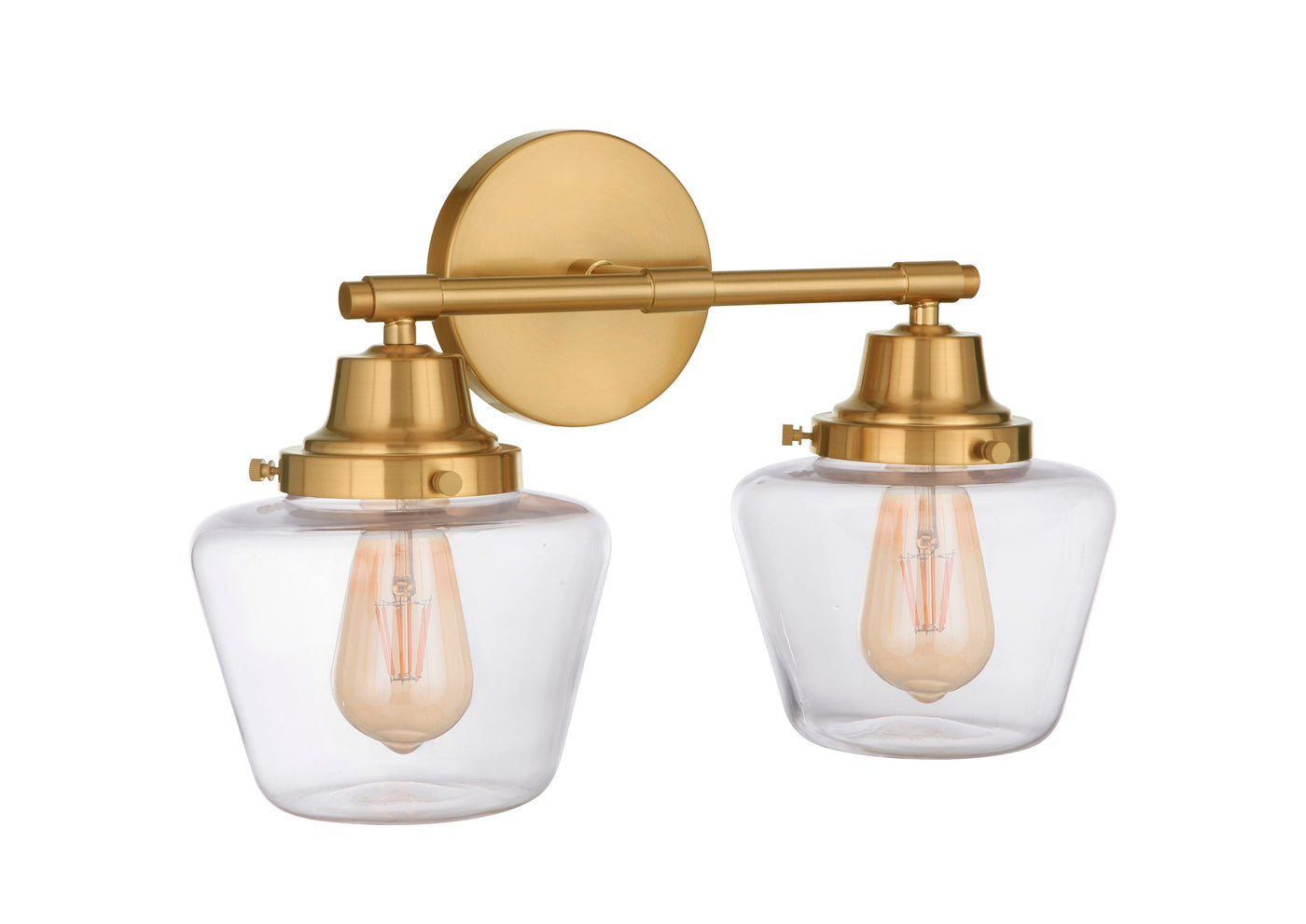 ##Antique Hardware## Essex 2 Light Vanity in Satin Brass