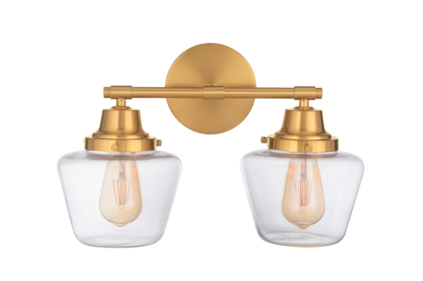 ##Antique Hardware## Essex 2 Light Vanity in Satin Brass