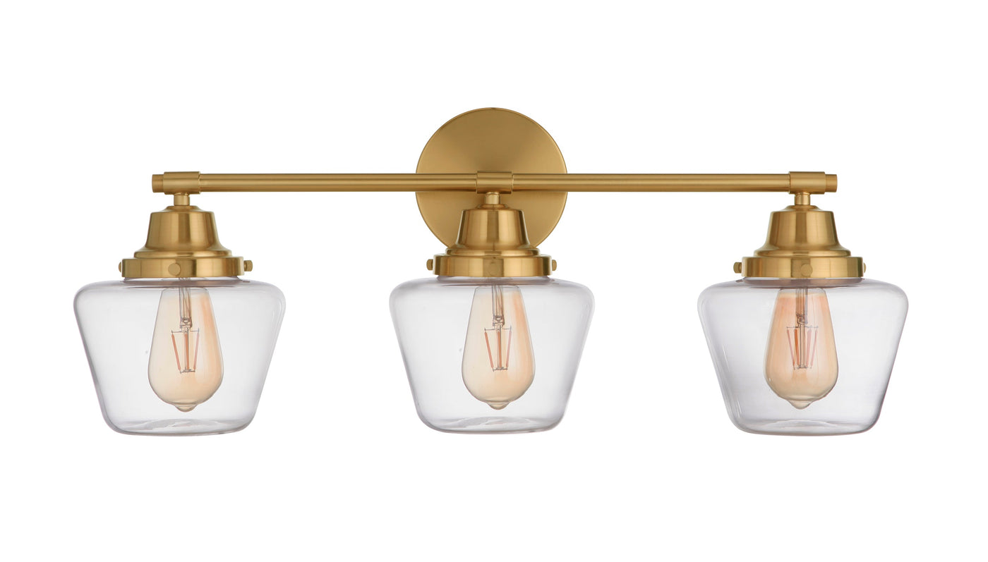 ##Antique Hardware## Essex 3 Light Vanity in Satin Brass