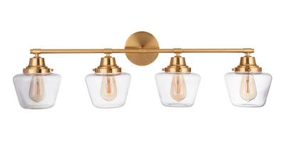 ##Antique Hardware## Essex 4 Light Vanity in Satin Brass