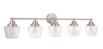 ##Antique Hardware## Essex 5 Light Vanity in Brushed Polished Nickel