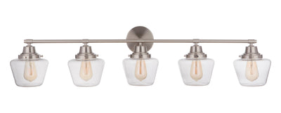 ##Antique Hardware## Essex 5 Light Vanity in Brushed Polished Nickel