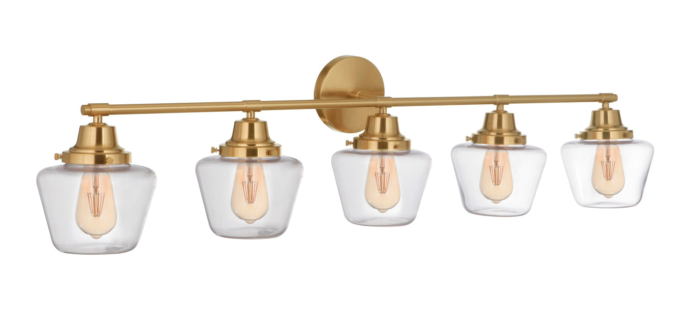 ##Antique Hardware## Essex 5 Light Vanity in Satin Brass