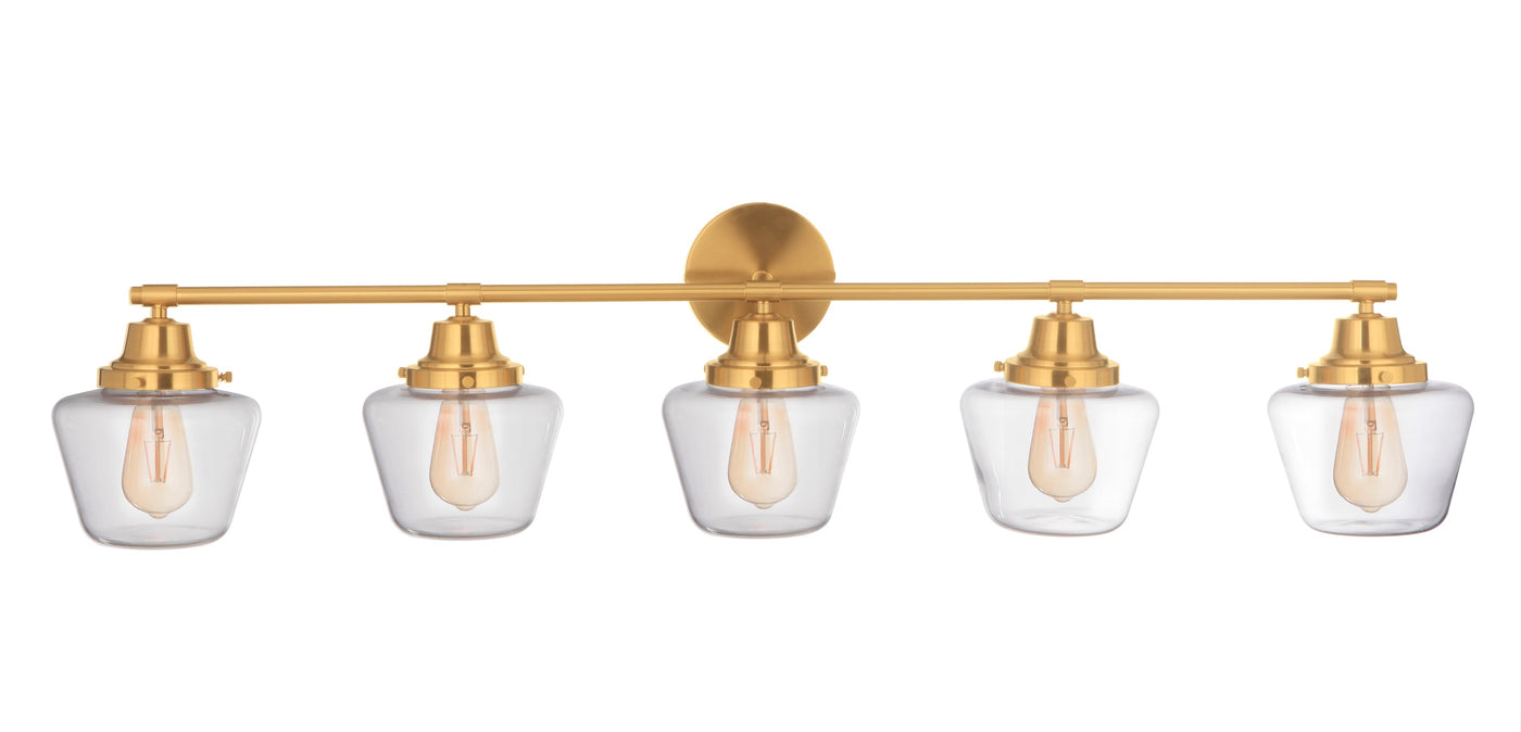 ##Antique Hardware## Essex 5 Light Vanity in Satin Brass