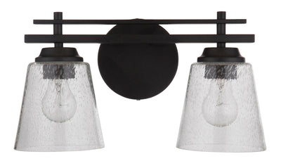 ##Antique Hardware## Drake 2 Light Vanity in Flat Black