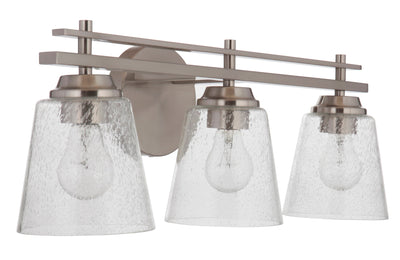 ##Antique Hardware## Drake 3 Light Vanity in Brushed Polished Nickel