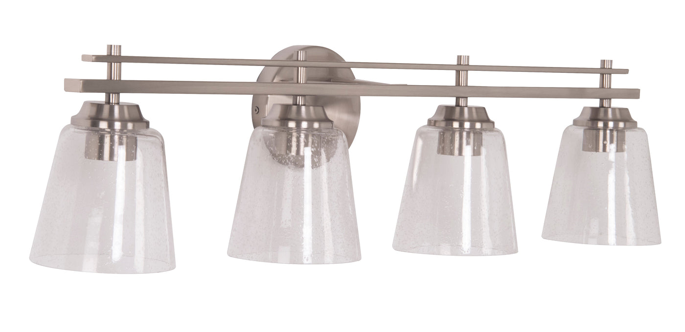 ##Antique Hardware## Drake 4 Light Vanity in Brushed Polished Nickel