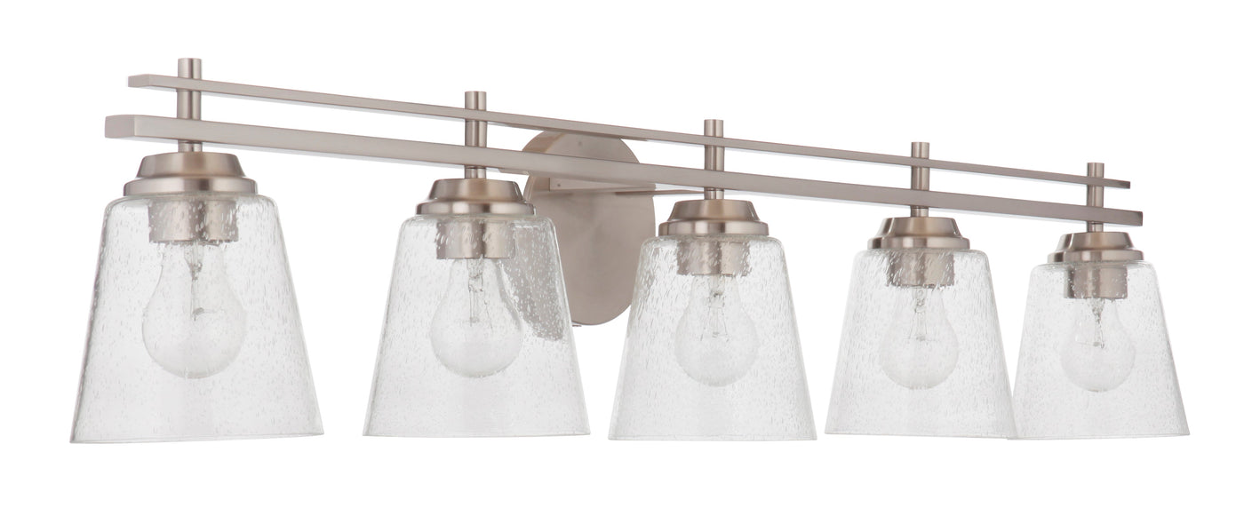 ##Antique Hardware## Drake 5 Light Vanity in Brushed Polished Nickel