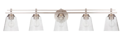 ##Antique Hardware## Drake 5 Light Vanity in Brushed Polished Nickel