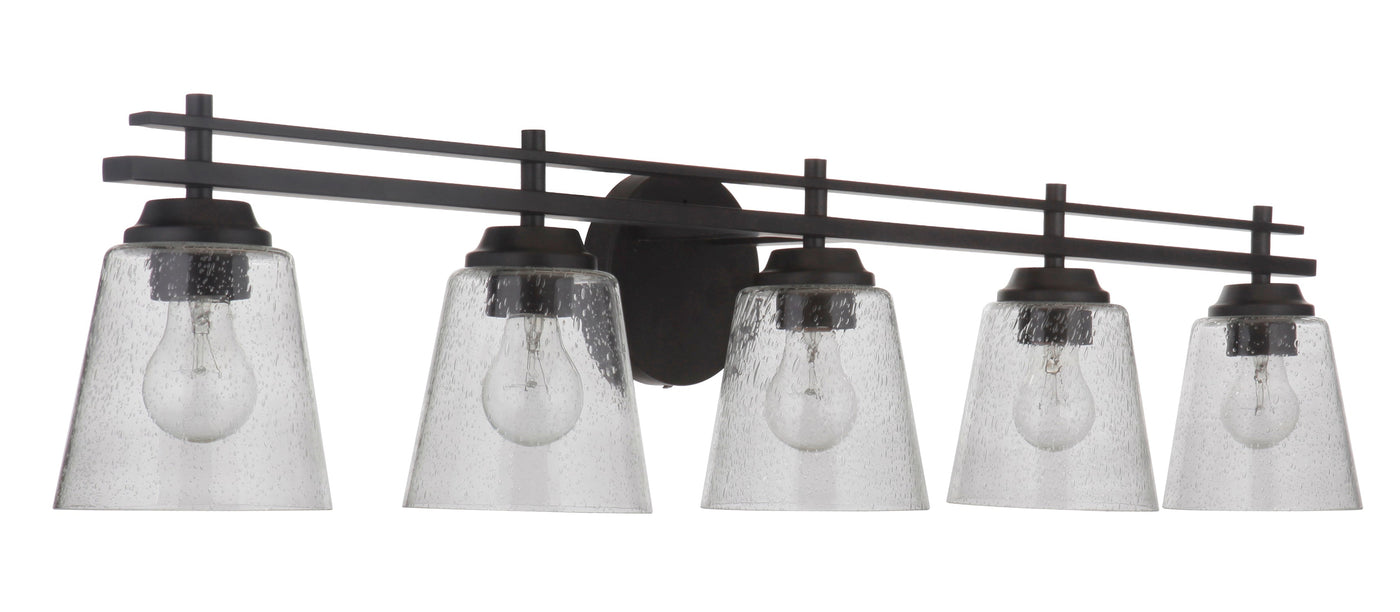 ##Antique Hardware## Drake 5 Light Vanity in Flat Black