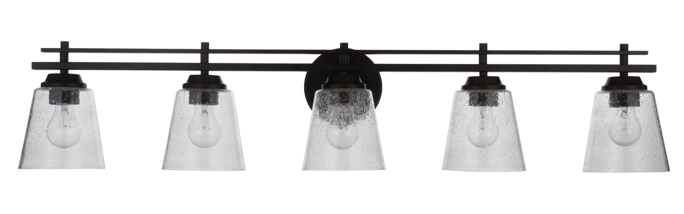 ##Antique Hardware## Drake 5 Light Vanity in Flat Black