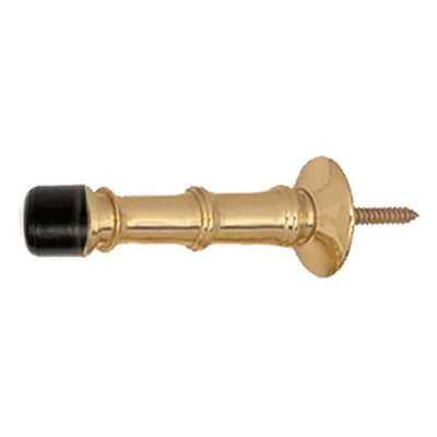 Open Box Sale Item Traditional 3 Inch Solid Brass Door Stop (Polished Brass Finish)