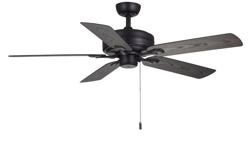 ##Antique Hardware## Courtyard Matte Black Ceiling Fan