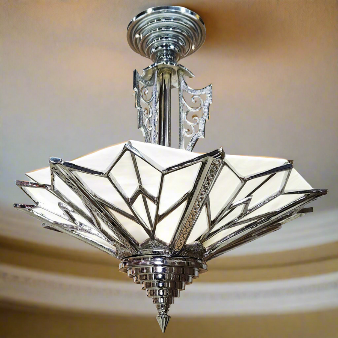 Antique Two Bulb Pressed Tin Ceiling Light Fixture - AS-IS Antique Two Bulb Pressed Tin Ceiling Light Fixture - AS-IS
