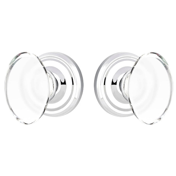 ##Antique Hardware## Emtek Crystal Hampton Door Knob Set With Regular Rosette (Several Finish Options)
