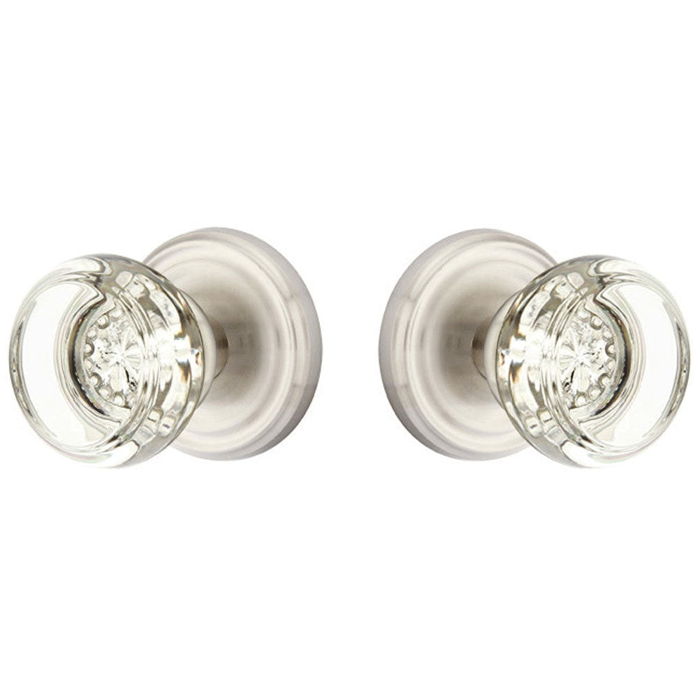 Antique Hardware Crystal Georgetown Door Knob Set With Regular Rosette (Several Finish Options) EMTEK GLASS CRYSTAL GEORGETOWN DOOR KNOB