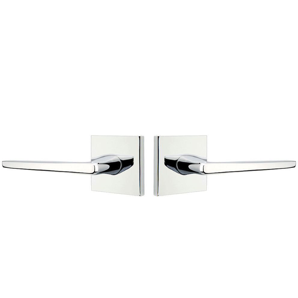 Antique Hardware Brass Modern Hardware - Double Dummy Hermes Door Lever With Square Rosette in Satin Brass - 5050HERUS4 - Emtek Hardware EMTEK LEVER DOOR KNOB
