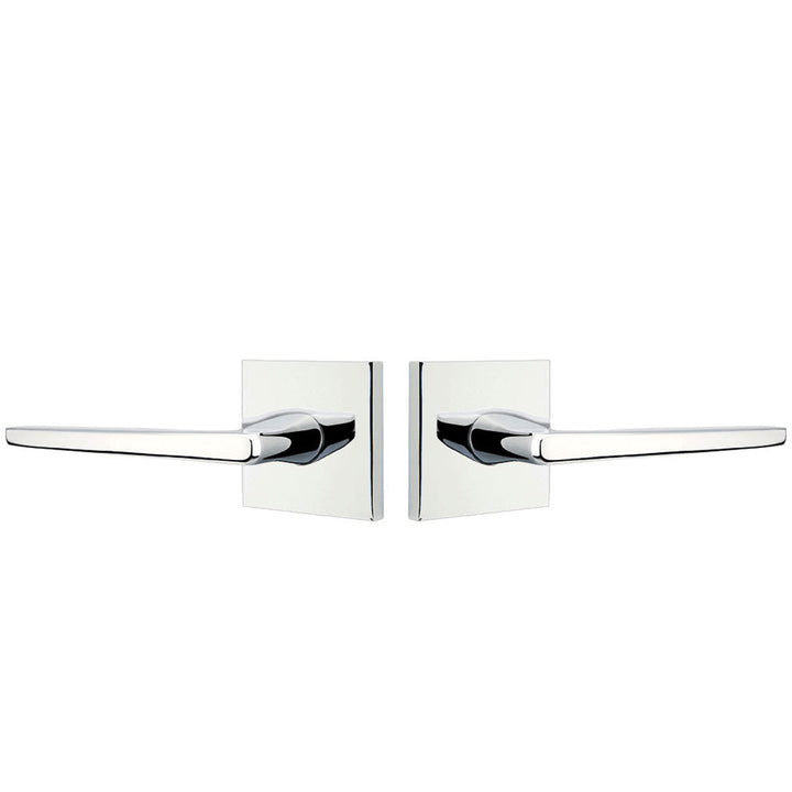 Antique Hardware Brass Modern Hardware - Double Dummy Hermes Door Lever With Square Rosette in Satin Brass - 5050HERUS4 - Emtek Hardware EMTEK LEVER DOOR KNOB
