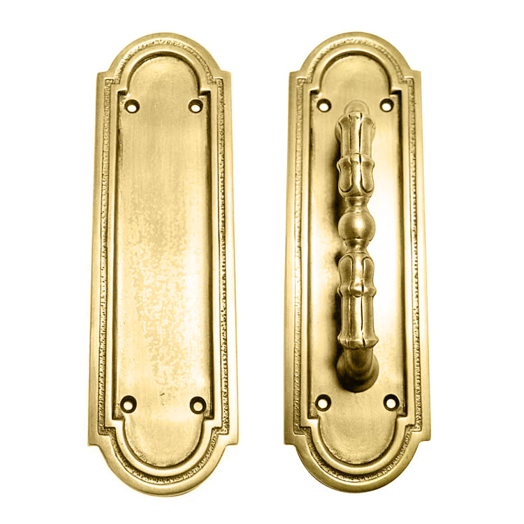 8 3/8 Inch Solid Brass Arched Style Push And Pull Plate (Several Finishes Available)