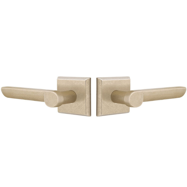 ##Antique Hardware## Solid Brass Sandcast Aurora Lever With Square Rosette