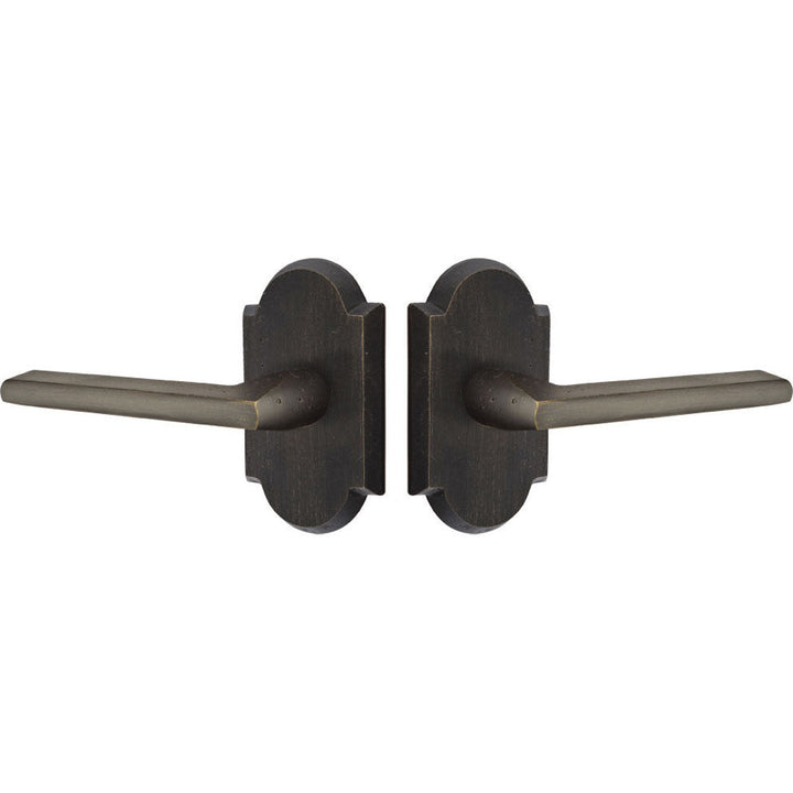 ##Antique Hardware## Emtek Solid Brass Sandcast Lariat Lever With Arched Rosette