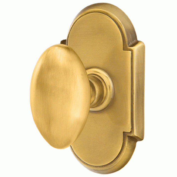 ##Antique Hardware## Solid Brass Egg Door Knob Set With # 8 Rosette (Several Finish Options)