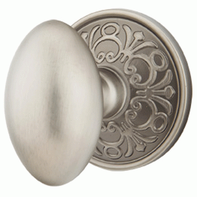 ##Antique Hardware## Solid Brass Egg Door Knob Set With Lancaster Rosette (Several Finish Options)