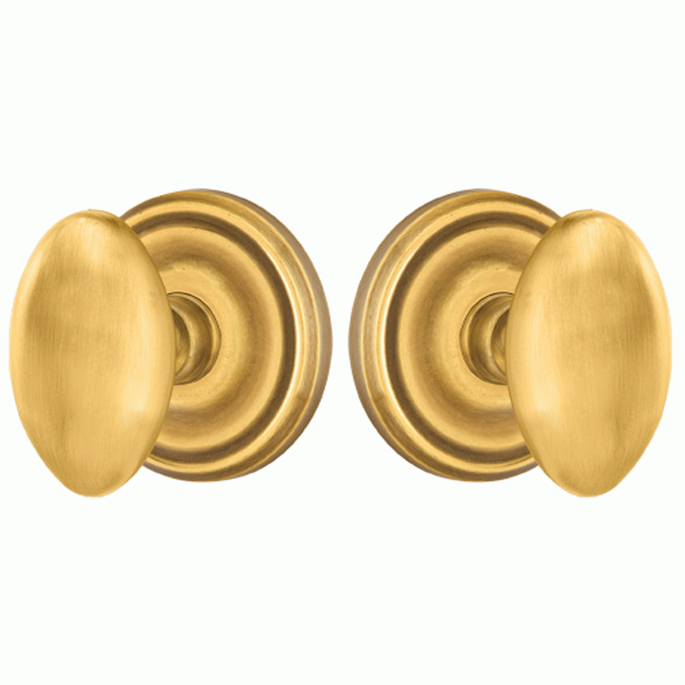 Antique Hardware Emtek Solid Brass Egg Door Knob Set With Regular Rosette (Several Finish Options) EMTEK DOOR KNOB