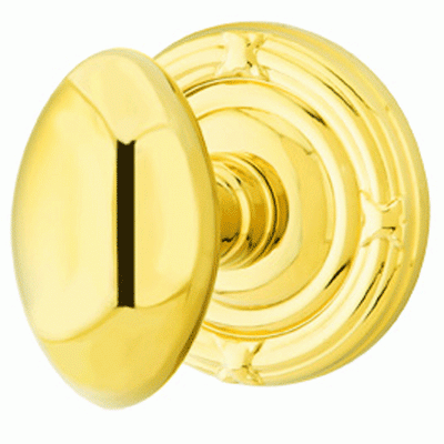 ##Antique Hardware## Solid Brass Egg Door Knob Set With Ribbon & Reed Rosette (Several Finish Options)