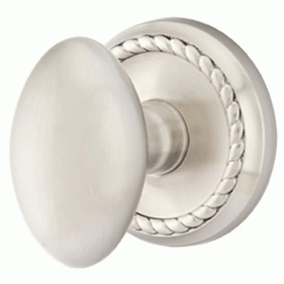 ##Antique Hardware## Solid Brass Egg Door Knob Set With Rope Rosette (Several Finish Options)