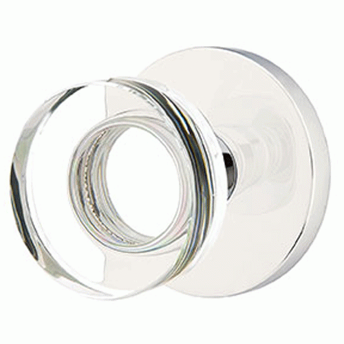 ##Antique Hardware## Modern Disc Crystal Door Knob Set With Disk Rosette (Several Finish Options)