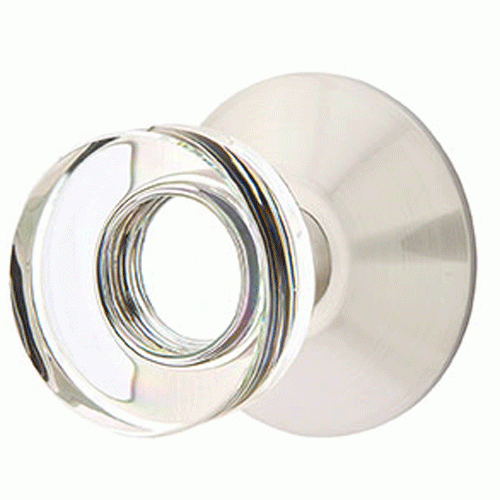 ##Antique Hardware## Modern Disc Crystal Door Knob Set With Modern Rosette (Several Finish Options)