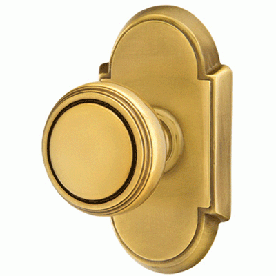 ##Antique Hardware## Solid Brass Norwich Door Knob Set With # 8 Rosette (Several Finish Options)