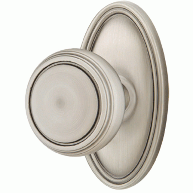 ##Antique Hardware## Solid Brass Norwich Door Knob Set With Oval Rosette (Several Finish Options)