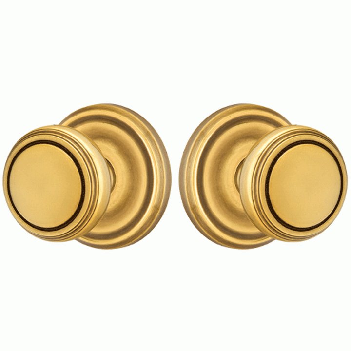 ##Antique Hardware## Solid Brass Norwich Door Knob Set With Regular Rosette (Several Finish Options)