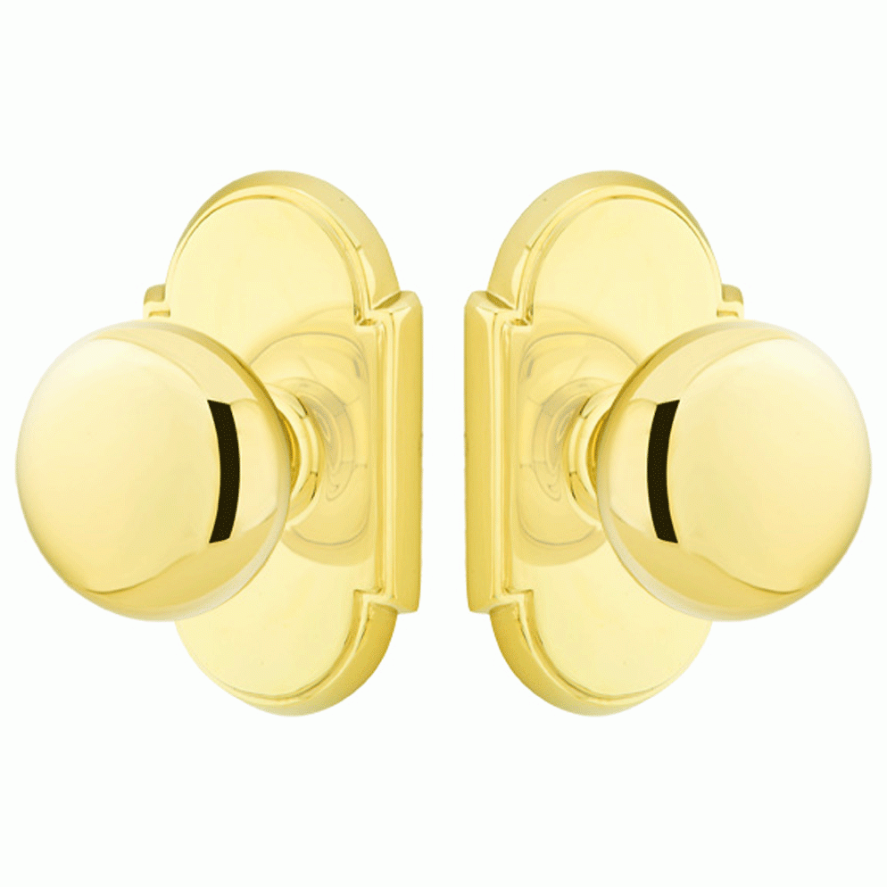 ##Antique Hardware## Solid Brass Providence Door Knob Set With # 8 Rosette (Several Finish Options)