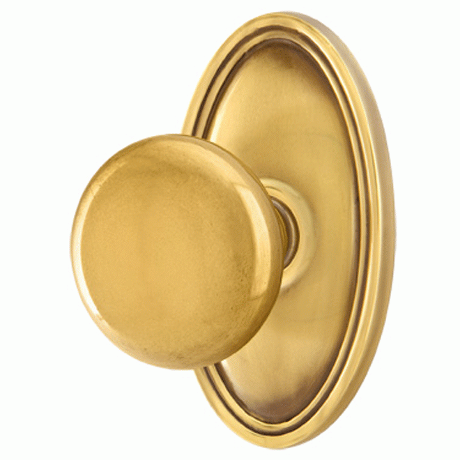 ##Antique Hardware## Solid Brass Providence Door Knob Set With Oval Rosette