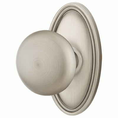 ##Antique Hardware## Solid Brass Providence Door Knob Set With Oval Rosette