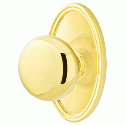 ##Antique Hardware## Solid Brass Providence Door Knob Set With Oval Rosette