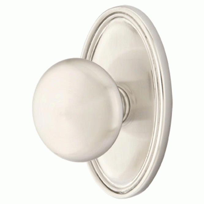 ##Antique Hardware## Solid Brass Providence Door Knob Set With Oval Rosette